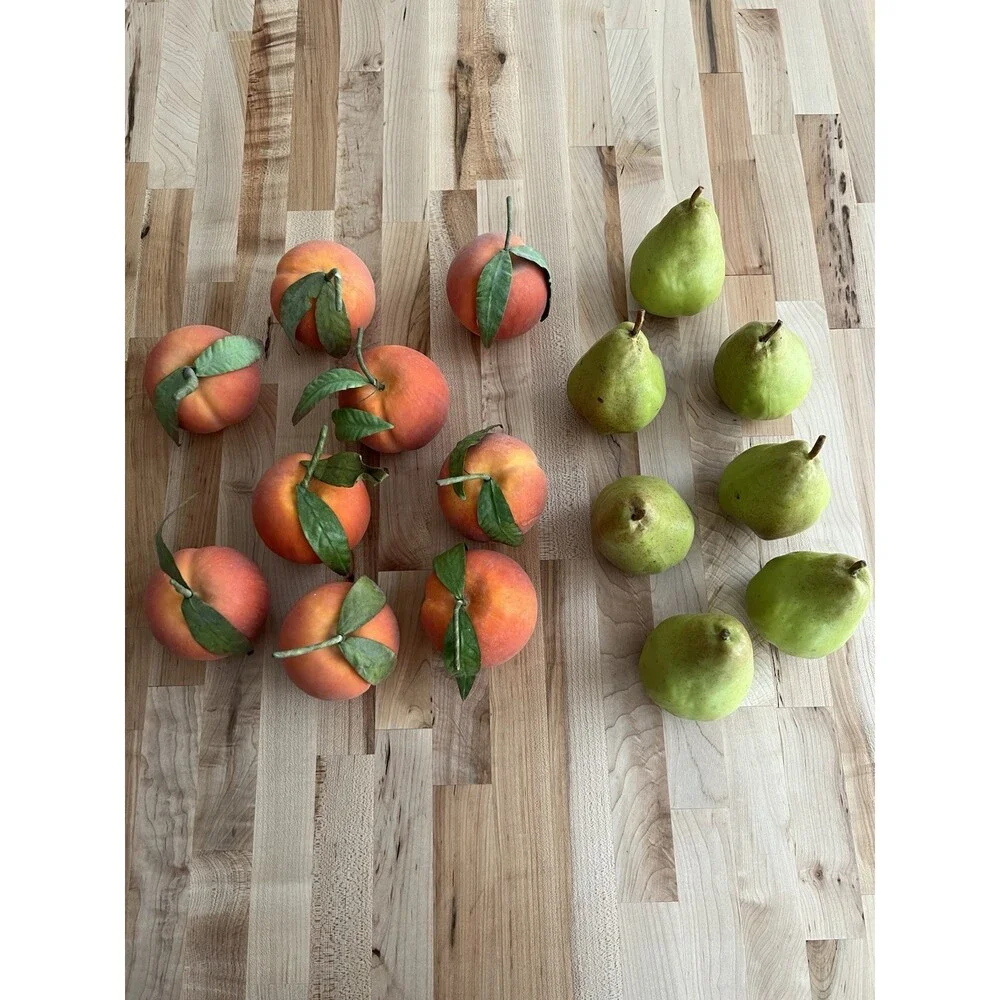 Lot of 16 Faux Fruit Pears & Apples (or Oranges) Realistic Display Decor